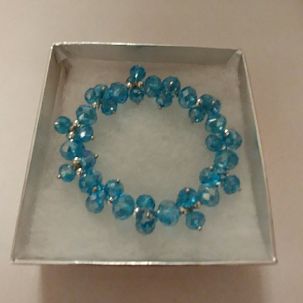 Aqua Metallic Crystal Bracelet - Picture 6 of 8